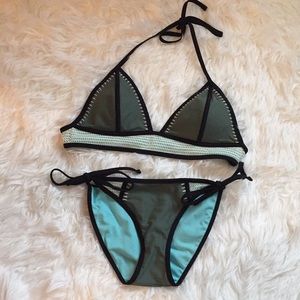 Dark green triangle bikini